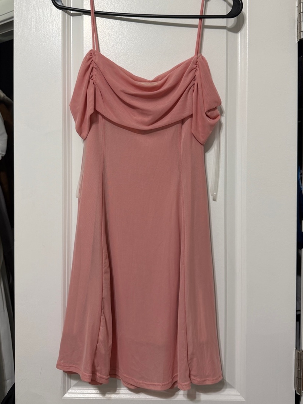See You Monday Dusty Rose Cowl Neck Mini Slip Dress